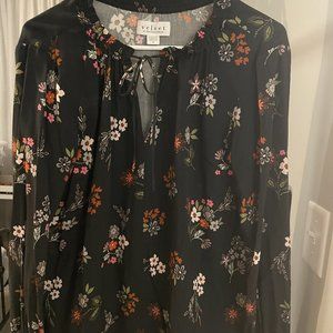 Samantha Floral Tie Neck Top